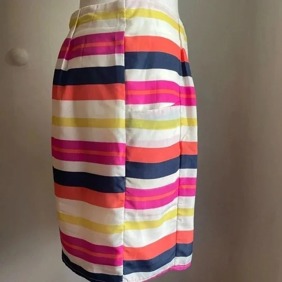 Annabella women’s size small striped skirt with pockets lined polyester nwot - Picture 9 of 10